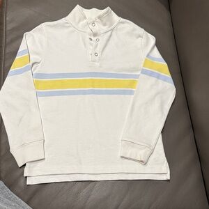 Janie and Jack Rugby Blue and Yellow Striped Knit Top size 7